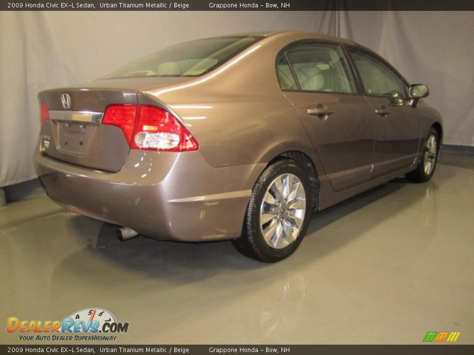 2009 Honda Civic EX-L Sedan Urban Titanium Metallic / Beige Photo #6
