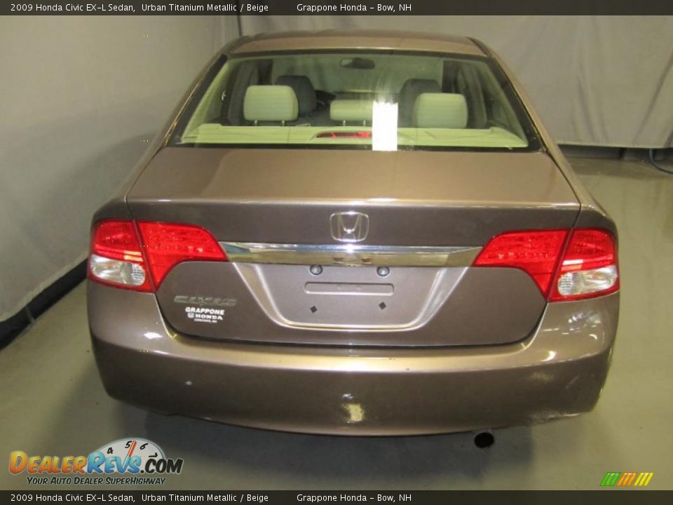 2009 Honda Civic EX-L Sedan Urban Titanium Metallic / Beige Photo #7