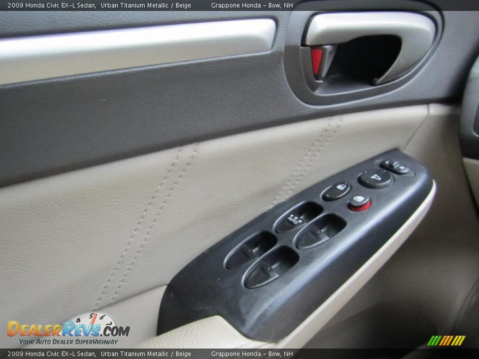 2009 Honda Civic EX-L Sedan Urban Titanium Metallic / Beige Photo #18