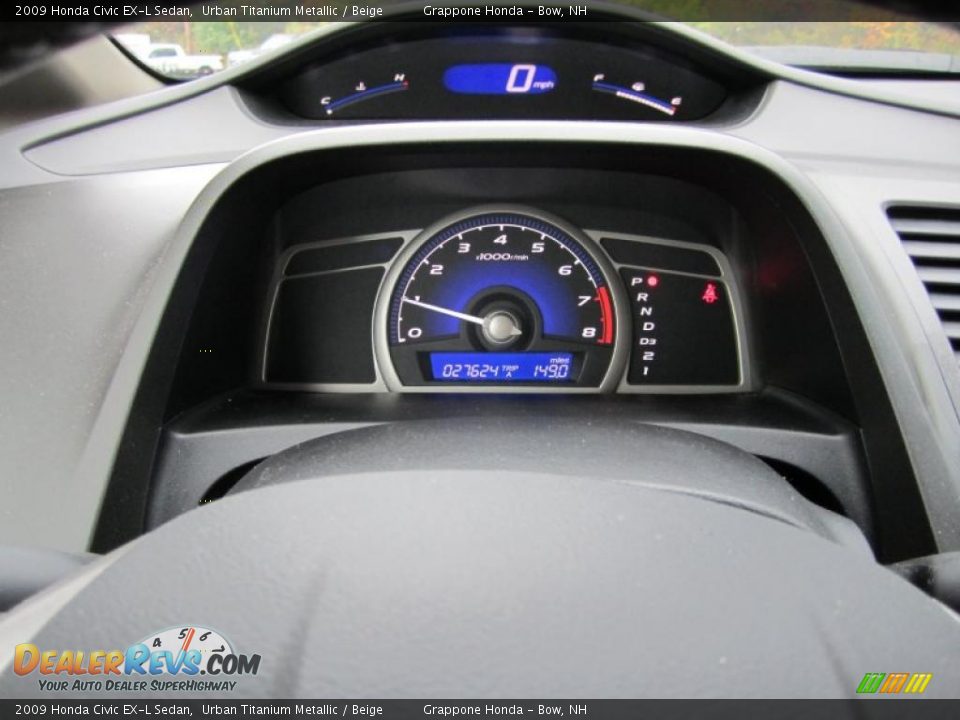 2009 Honda Civic EX-L Sedan Urban Titanium Metallic / Beige Photo #25