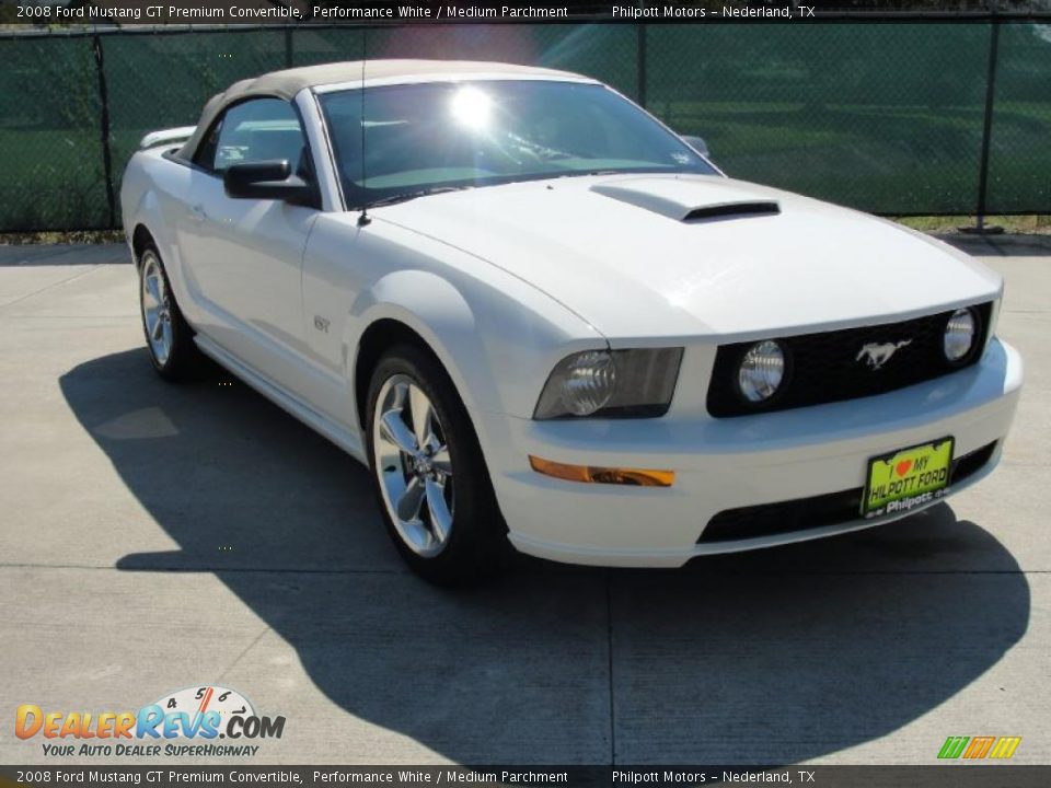 2008 Ford Mustang GT Premium Convertible Performance White / Medium Parchment Photo #1