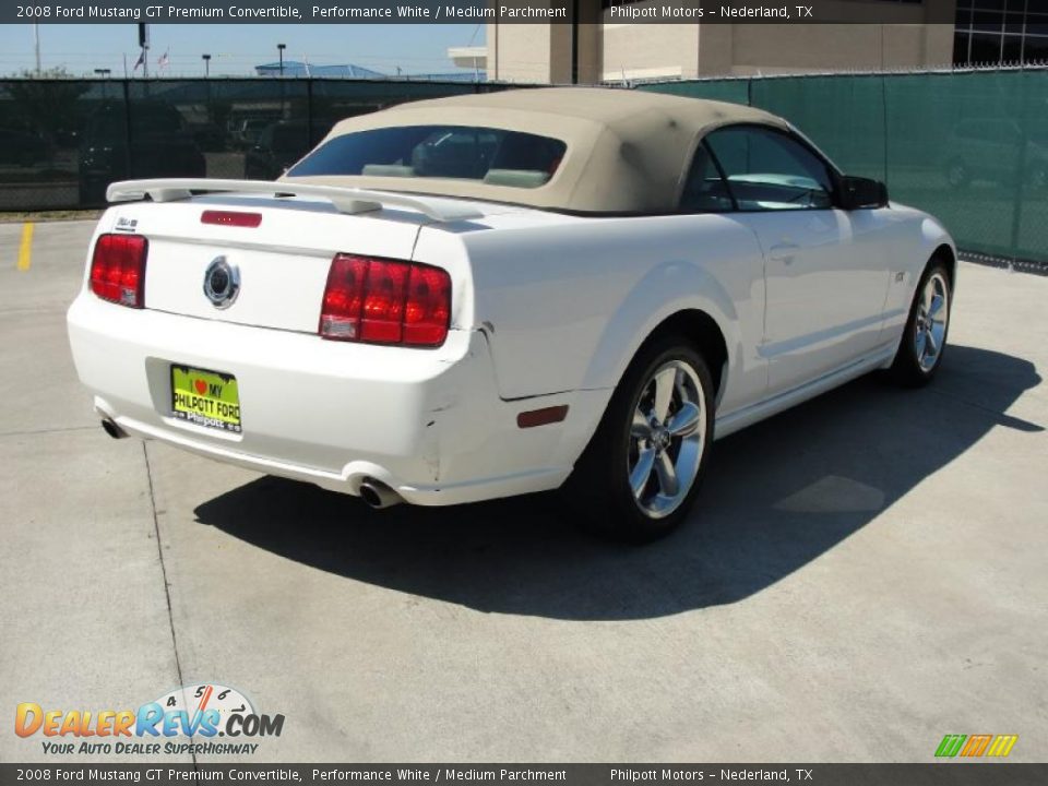 2008 Ford Mustang GT Premium Convertible Performance White / Medium Parchment Photo #3