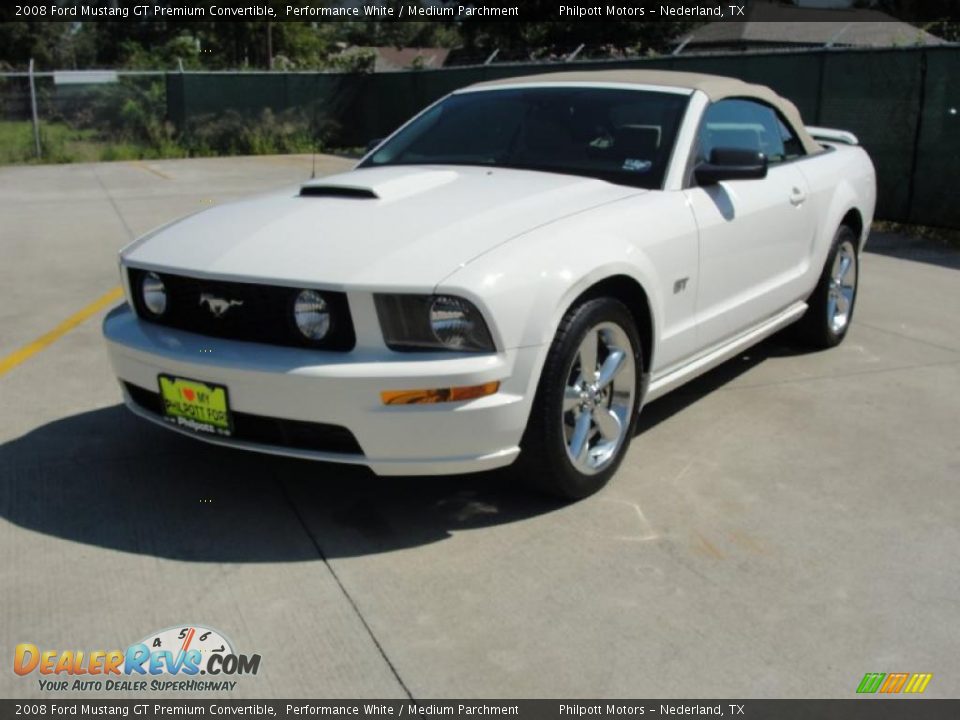 2008 Ford Mustang GT Premium Convertible Performance White / Medium Parchment Photo #7