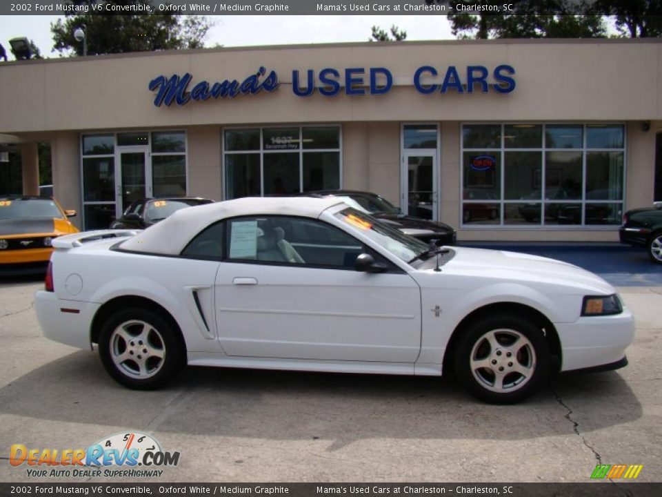 2002 Ford Mustang V6 Convertible Oxford White / Medium Graphite Photo #1