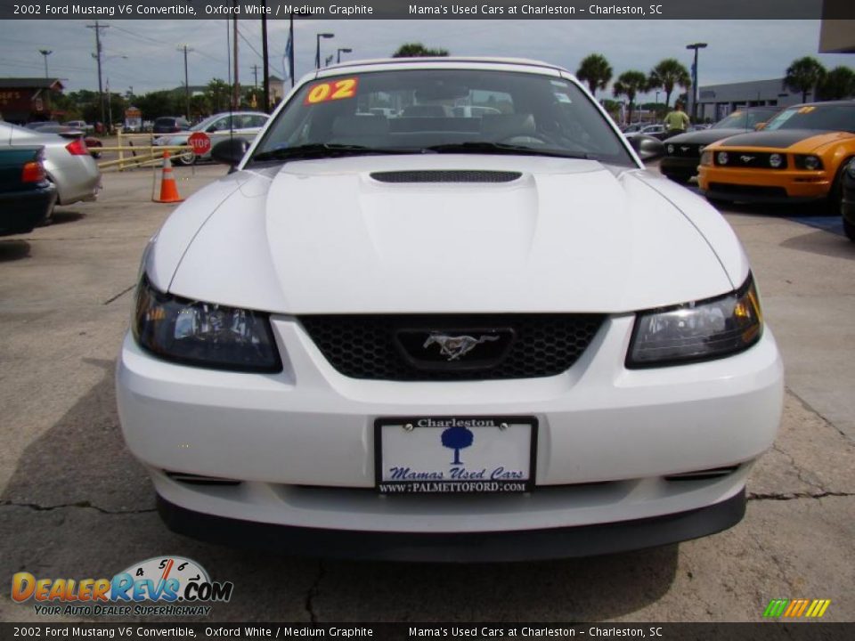 2002 Ford Mustang V6 Convertible Oxford White / Medium Graphite Photo #3