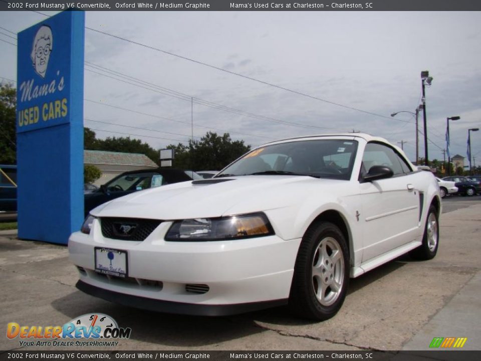 2002 Ford Mustang V6 Convertible Oxford White Medium Graphite Photo 4