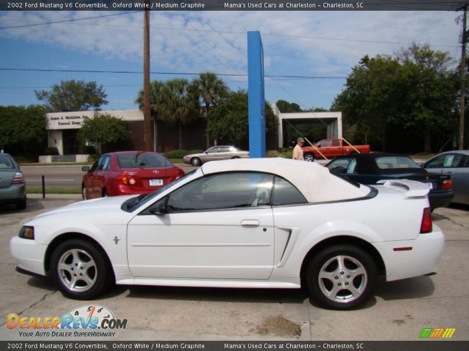 2002 Ford Mustang V6 Convertible Oxford White / Medium Graphite Photo #5