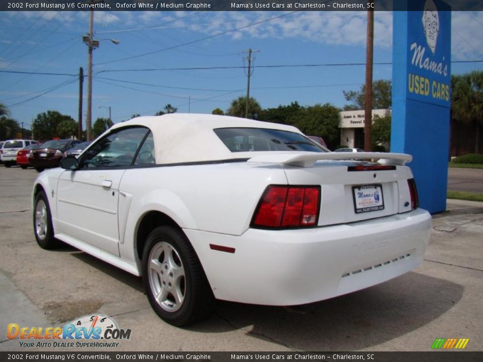 2002 Ford Mustang V6 Convertible Oxford White / Medium Graphite Photo #6