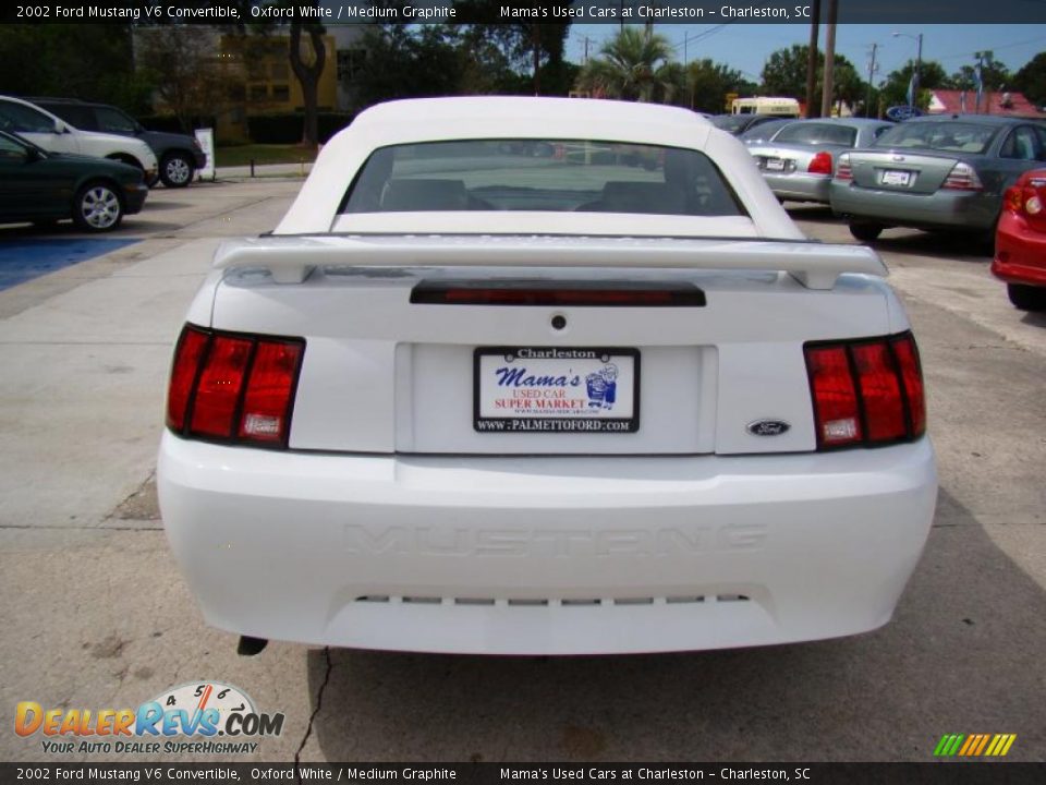 2002 Ford Mustang V6 Convertible Oxford White / Medium Graphite Photo #7