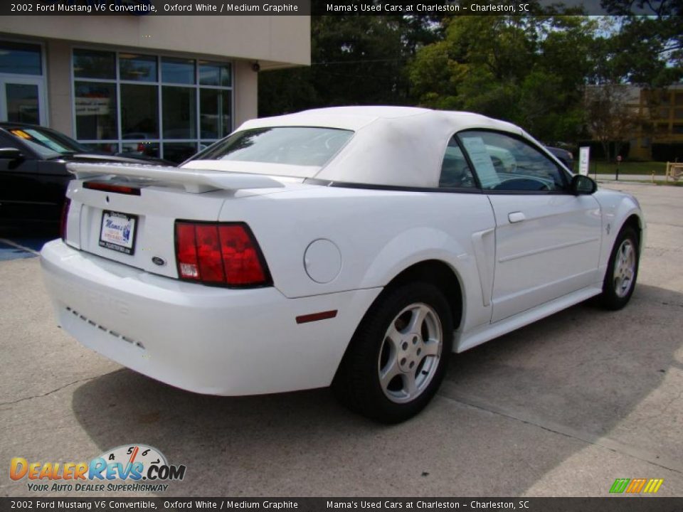 2002 Ford Mustang V6 Convertible Oxford White / Medium Graphite Photo #8