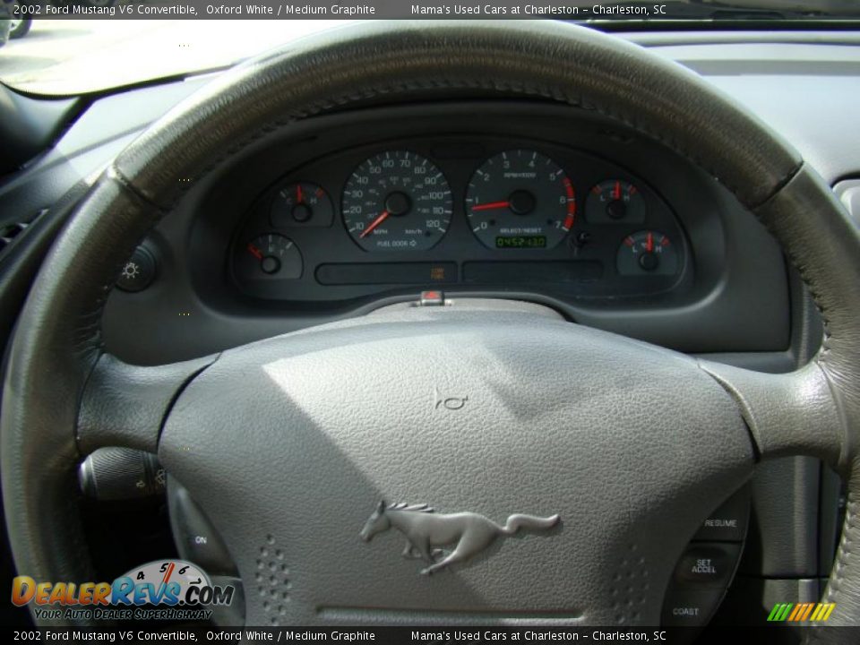 2002 Ford Mustang V6 Convertible Oxford White / Medium Graphite Photo #18