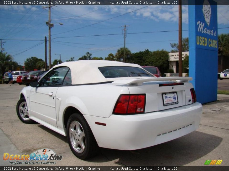 2002 Ford Mustang V6 Convertible Oxford White / Medium Graphite Photo #27