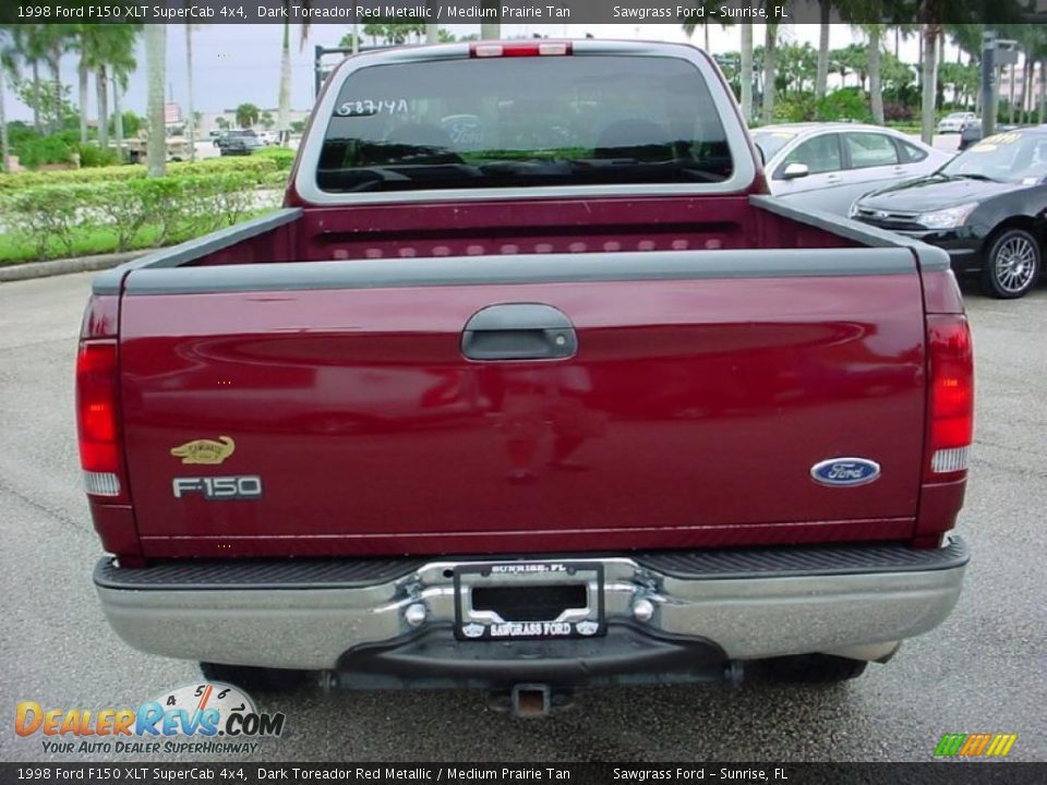 1998 Ford F150 XLT SuperCab 4x4 Dark Toreador Red Metallic / Medium Prairie Tan Photo #7