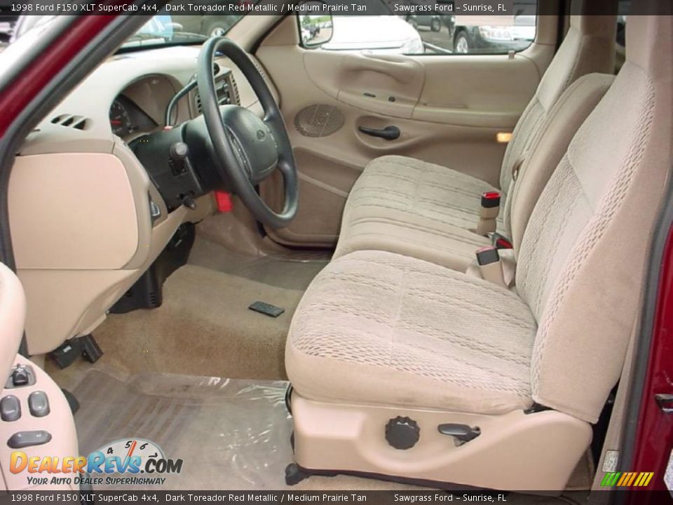 1998 Ford F150 XLT SuperCab 4x4 Dark Toreador Red Metallic / Medium Prairie Tan Photo #18