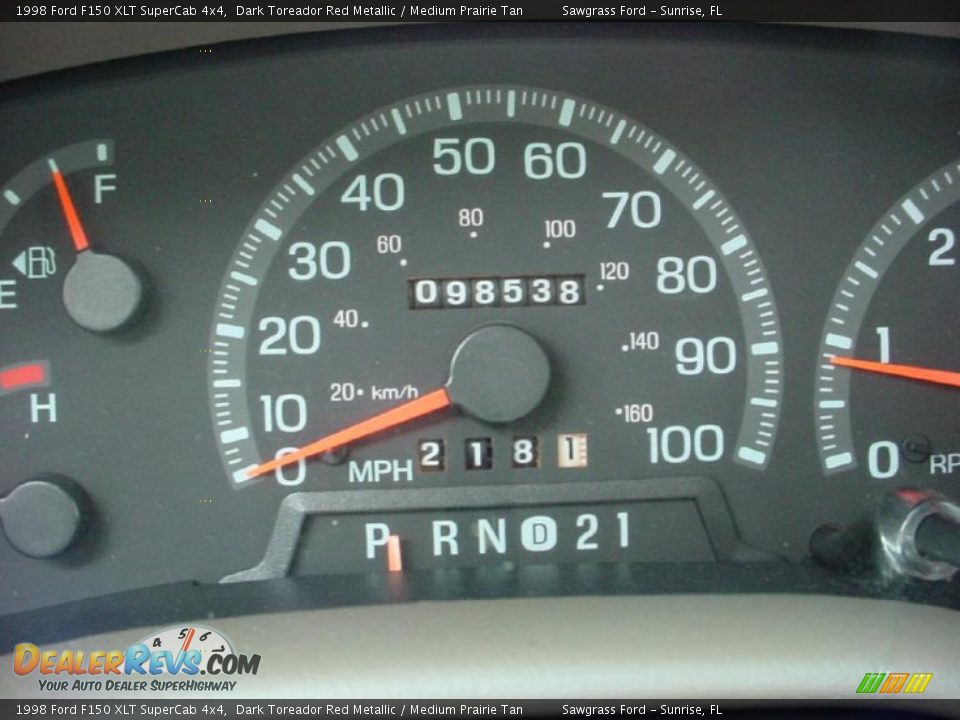 1998 Ford F150 XLT SuperCab 4x4 Dark Toreador Red Metallic / Medium Prairie Tan Photo #28