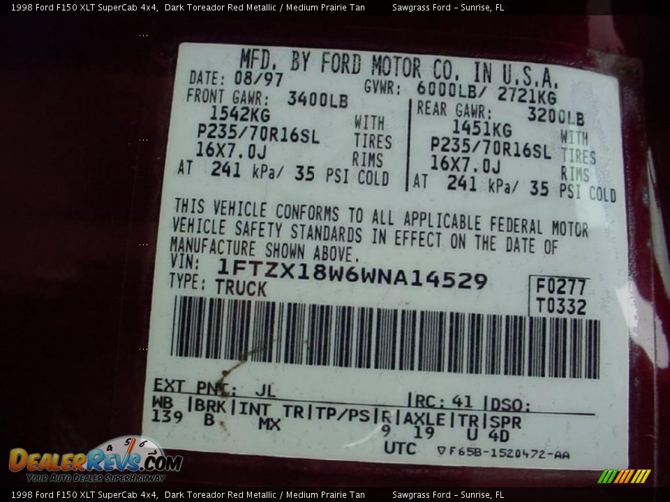 1998 Ford F150 XLT SuperCab 4x4 Dark Toreador Red Metallic / Medium Prairie Tan Photo #29