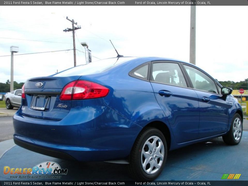 2011 Ford Fiesta S Sedan Blue Flame Metallic / Light Stone/Charcoal Black Cloth Photo #3
