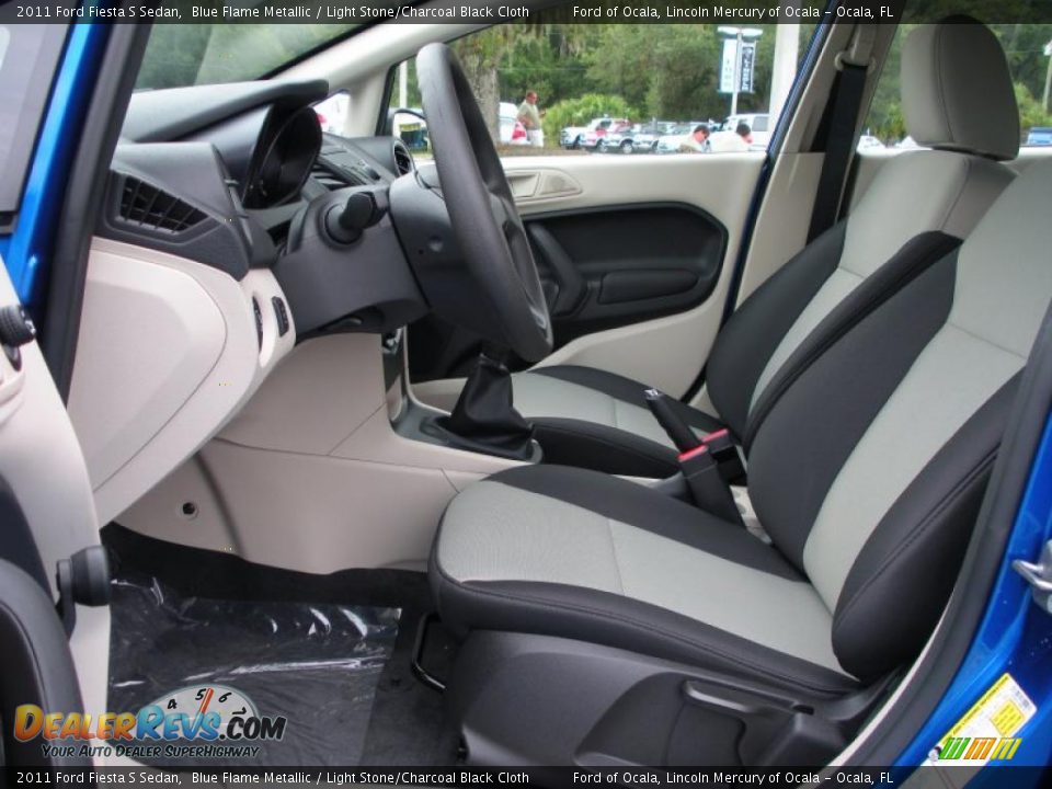 Light Stone/Charcoal Black Cloth Interior - 2011 Ford Fiesta S Sedan Photo #5