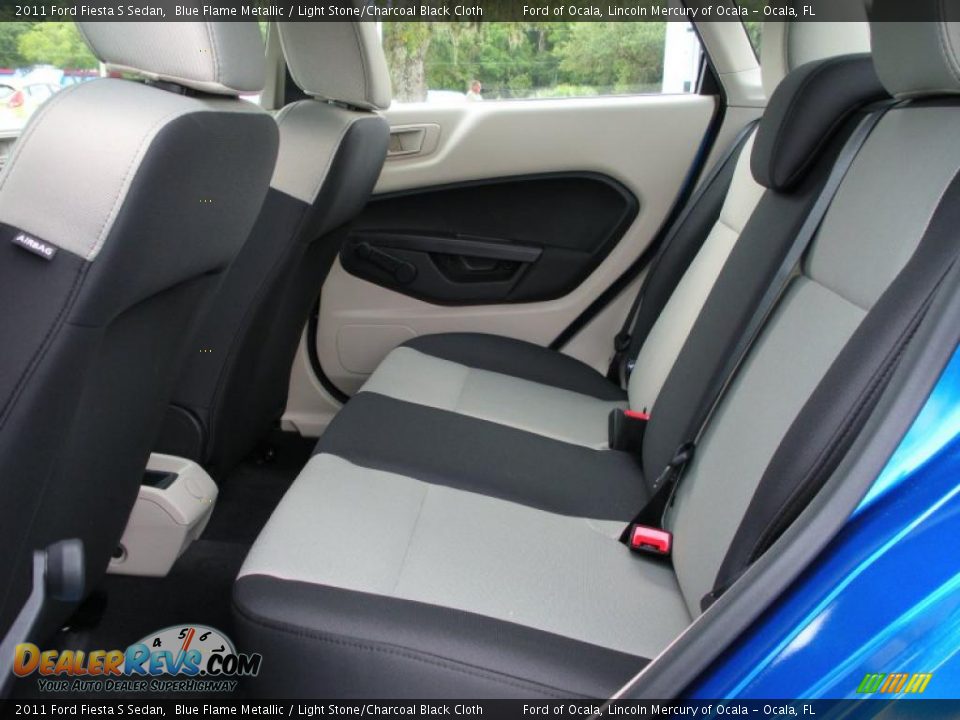 2011 Ford Fiesta S Sedan Blue Flame Metallic / Light Stone/Charcoal Black Cloth Photo #6