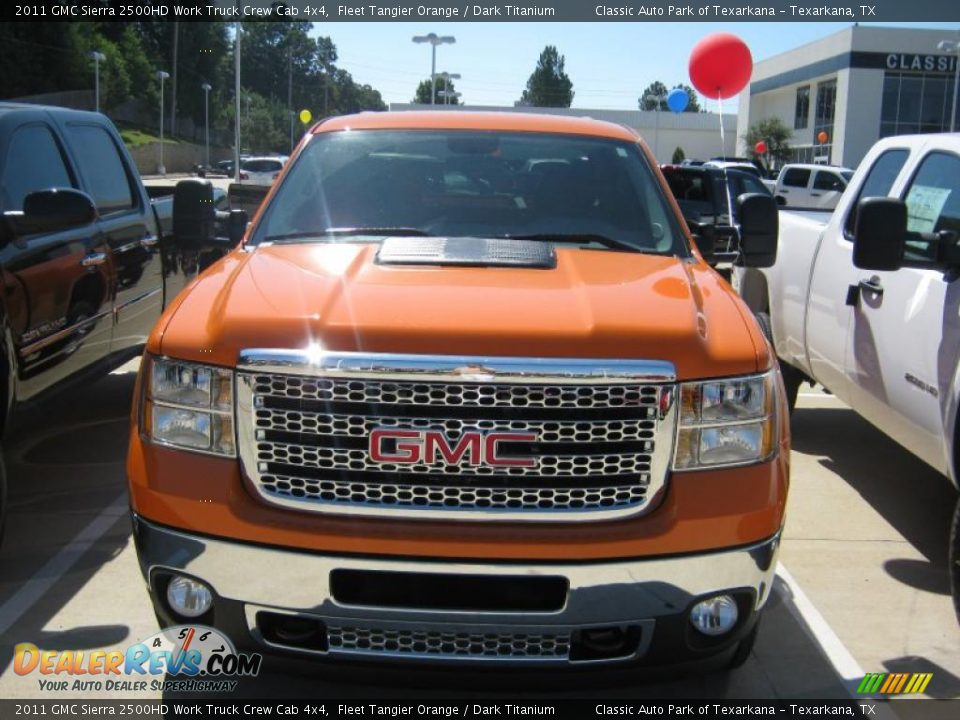 2011 GMC Sierra 2500HD Work Truck Crew Cab 4x4 Fleet Tangier Orange / Dark Titanium Photo #2