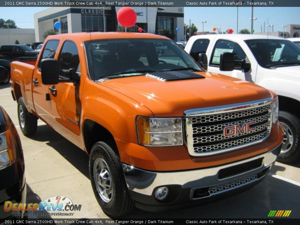 2011 GMC Sierra 2500HD Work Truck Crew Cab 4x4 Fleet Tangier Orange / Dark Titanium Photo #3