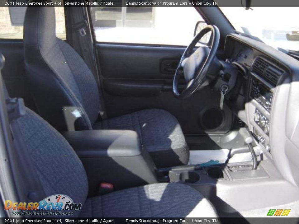 2001 Jeep Cherokee Sport 4x4 Silverstone Metallic / Agate Photo #10