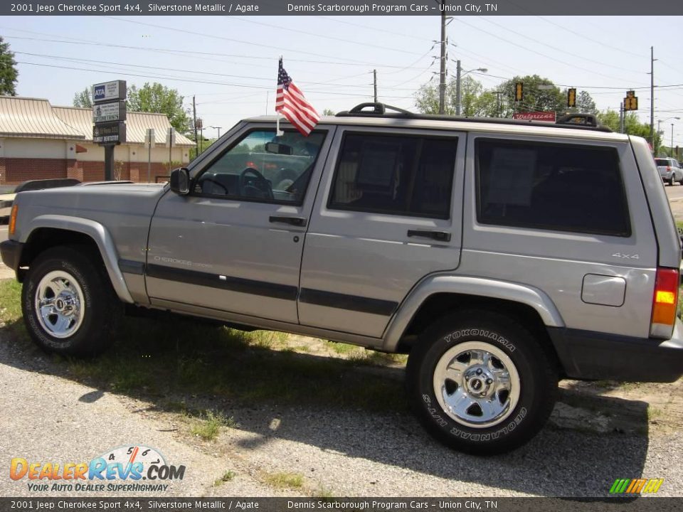 2001 Jeep Cherokee Sport 4x4 Silverstone Metallic / Agate Photo #12