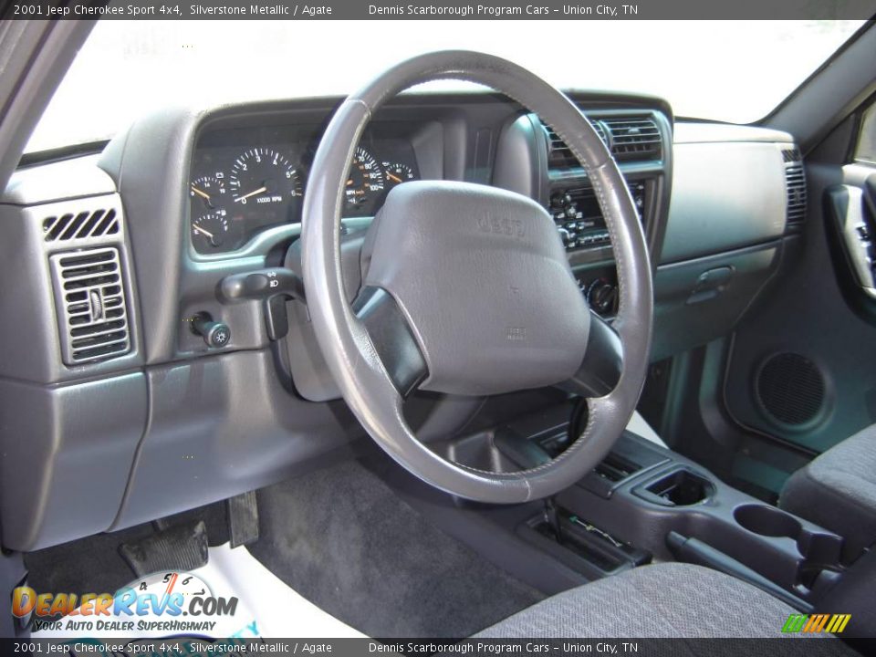 2001 Jeep Cherokee Sport 4x4 Silverstone Metallic / Agate Photo #14