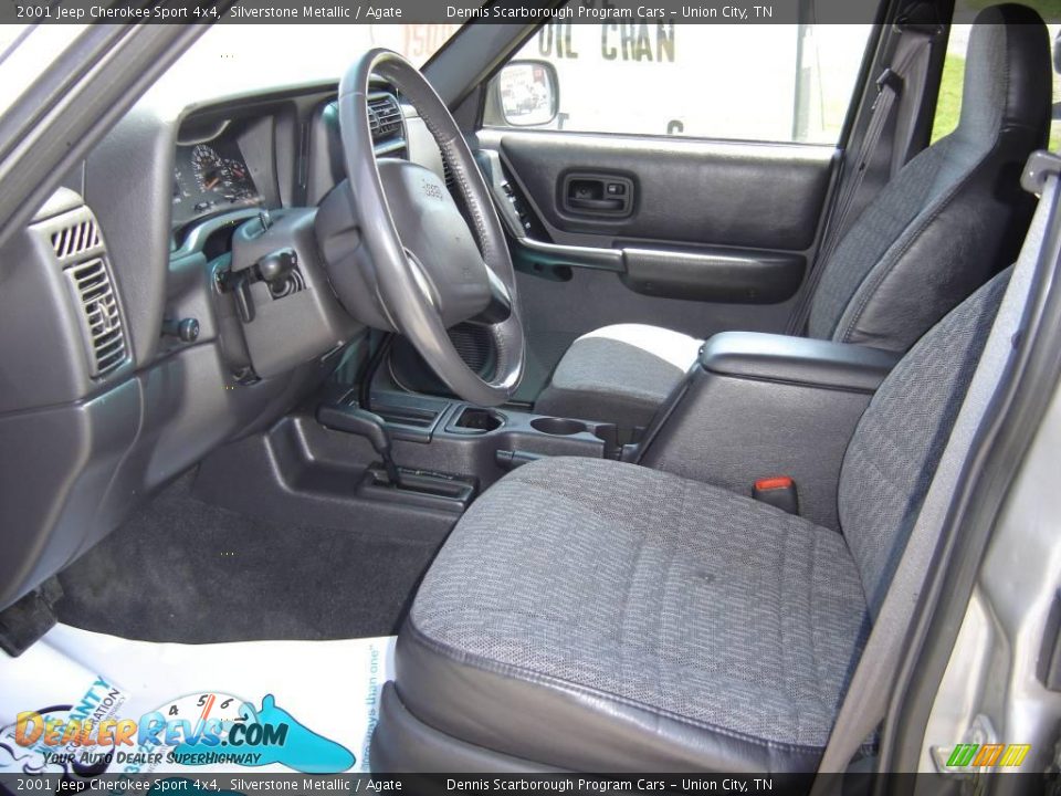 2001 Jeep Cherokee Sport 4x4 Silverstone Metallic / Agate Photo #15