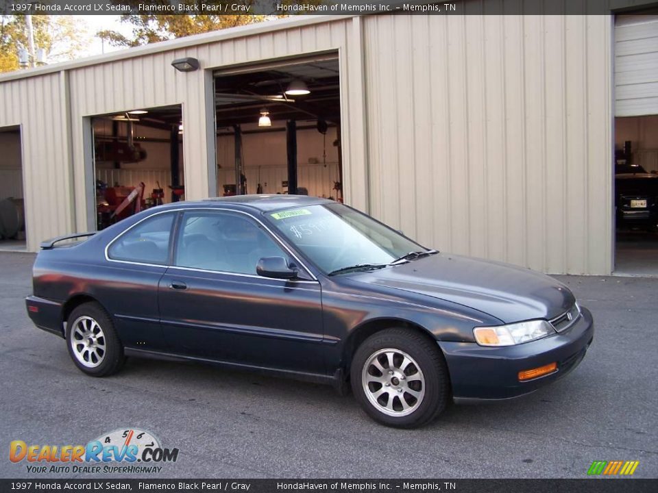 1997 Honda Accord LX Sedan Flamenco Black Pearl / Gray Photo #3