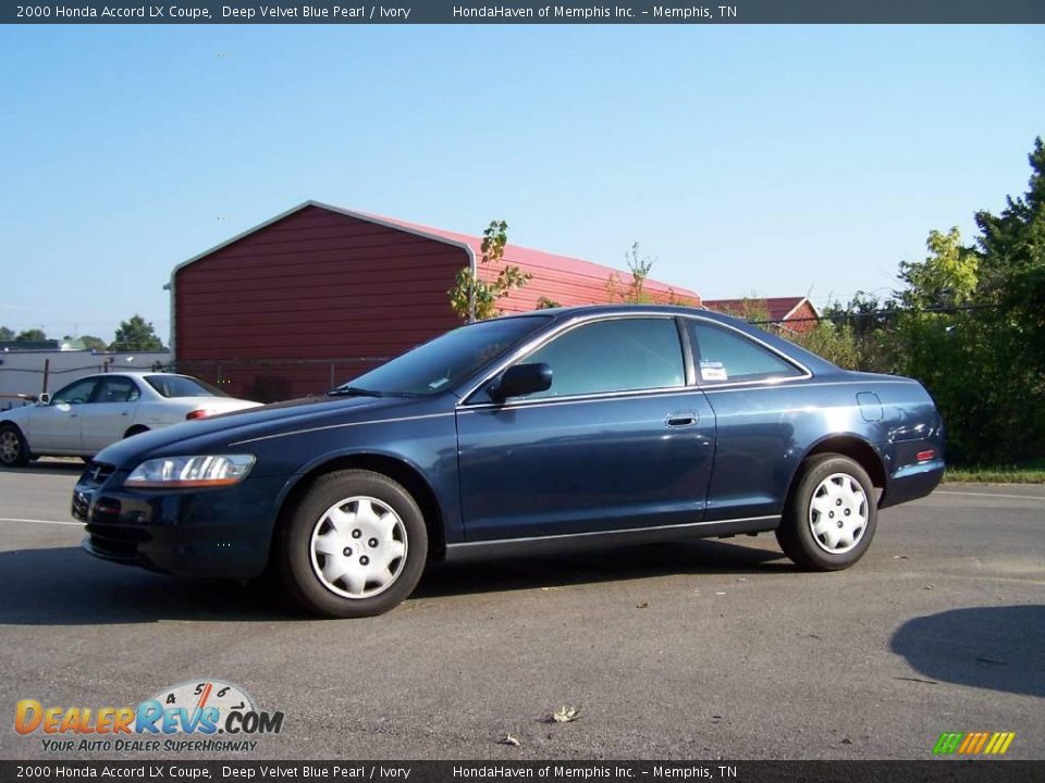 2000 Honda Accord LX Coupe Deep Velvet Blue Pearl / Ivory Photo #1