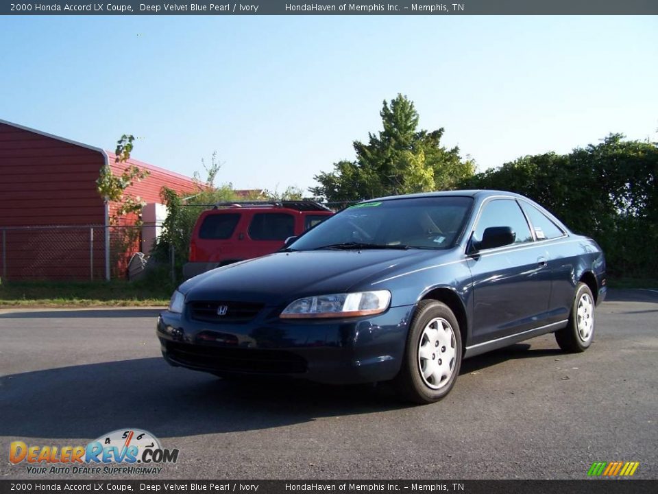 2000 Honda Accord LX Coupe Deep Velvet Blue Pearl / Ivory Photo #2