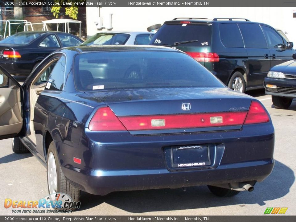 2000 Honda Accord LX Coupe Deep Velvet Blue Pearl / Ivory Photo #3