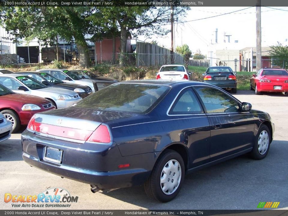 2000 Honda Accord LX Coupe Deep Velvet Blue Pearl / Ivory Photo #4