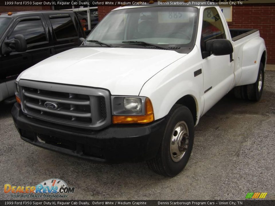1999 Ford F350 Super Duty XL Regular Cab Dually Oxford White / Medium Graphite Photo #1