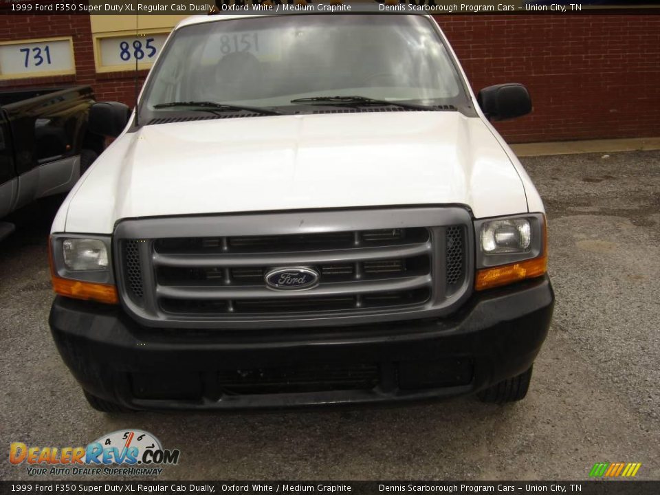 1999 Ford F350 Super Duty XL Regular Cab Dually Oxford White / Medium Graphite Photo #2