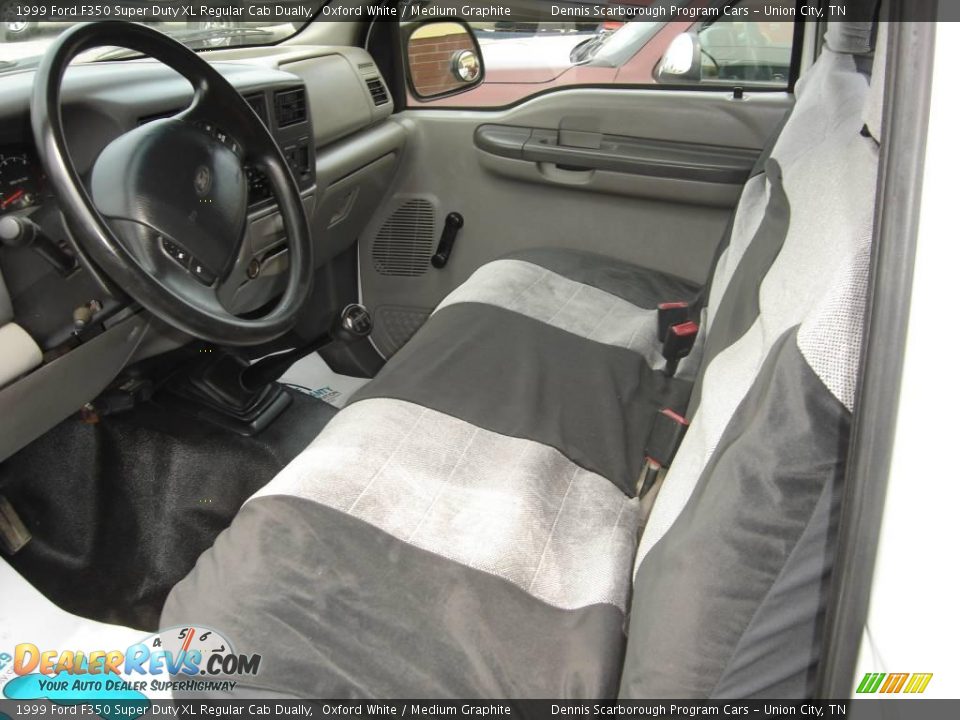 1999 Ford F350 Super Duty XL Regular Cab Dually Oxford White / Medium Graphite Photo #3