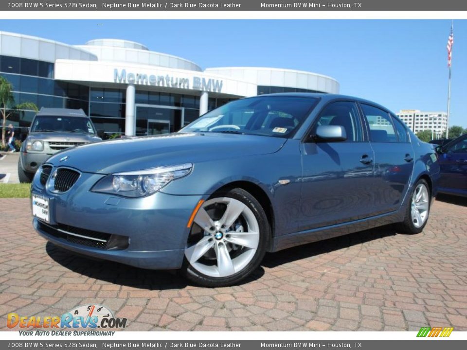 2008 BMW 5 Series 528i Sedan Neptune Blue Metallic / Dark Blue Dakota Leather Photo #1