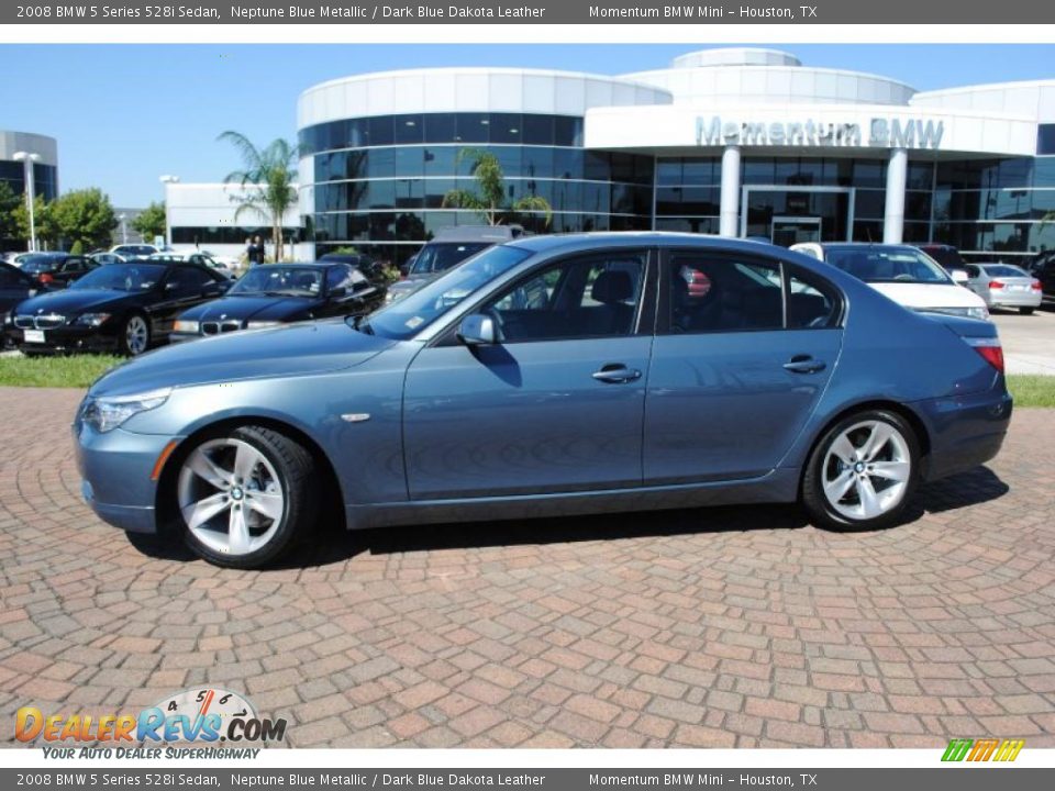 2008 BMW 5 Series 528i Sedan Neptune Blue Metallic / Dark Blue Dakota Leather Photo #2