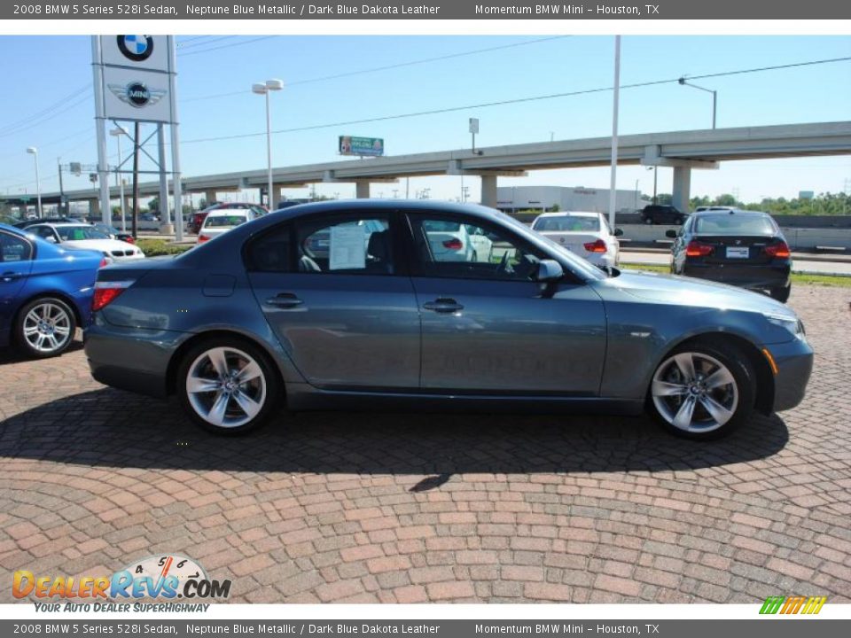 2008 BMW 5 Series 528i Sedan Neptune Blue Metallic / Dark Blue Dakota Leather Photo #6