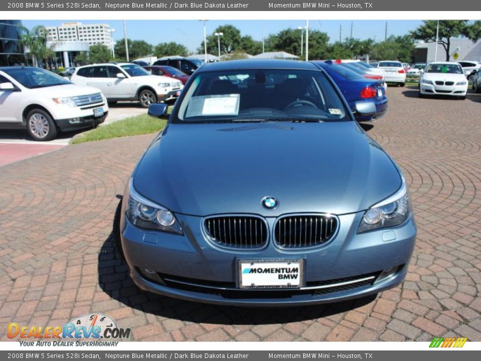 2008 BMW 5 Series 528i Sedan Neptune Blue Metallic / Dark Blue Dakota Leather Photo #8