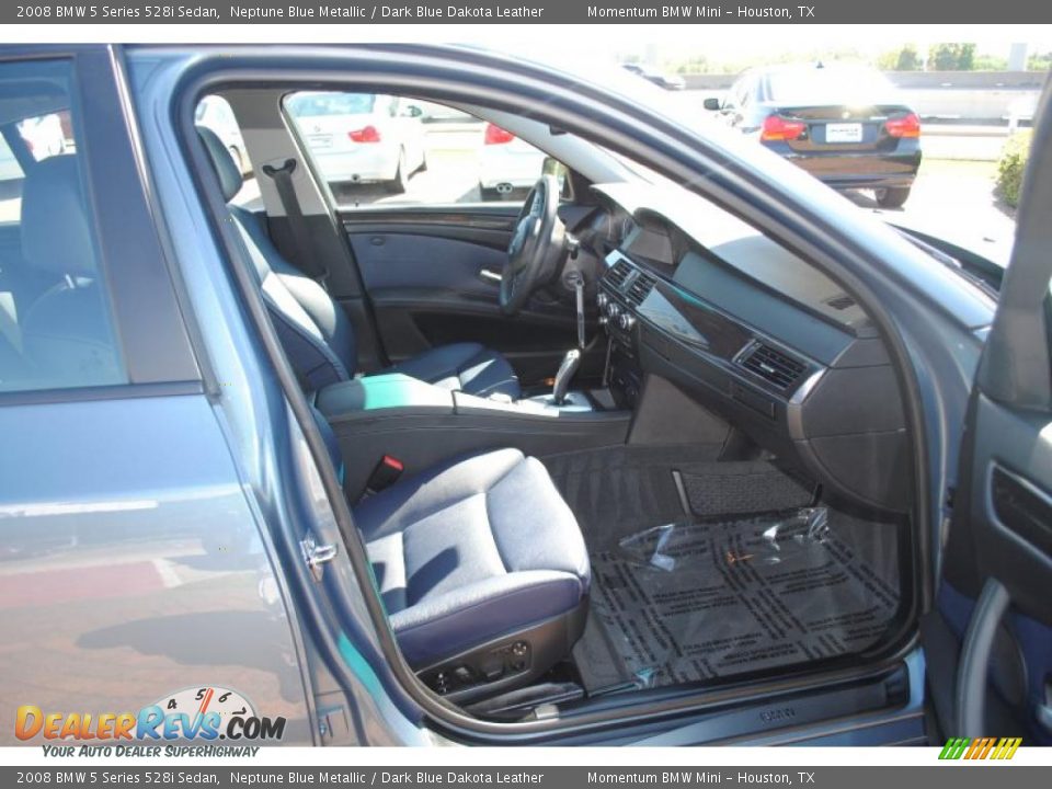 2008 BMW 5 Series 528i Sedan Neptune Blue Metallic / Dark Blue Dakota Leather Photo #9