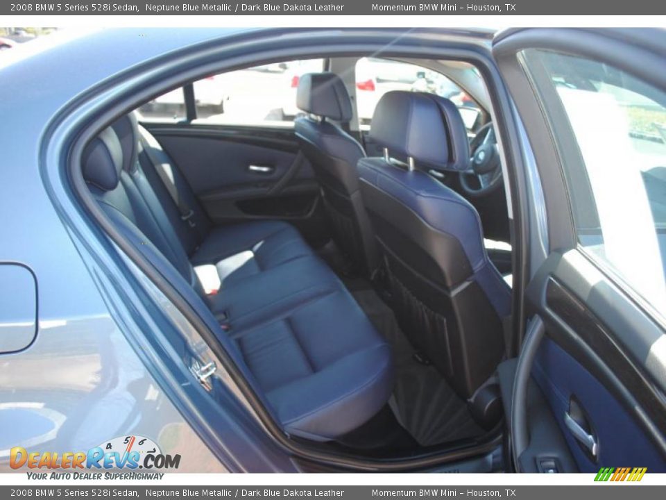 2008 BMW 5 Series 528i Sedan Neptune Blue Metallic / Dark Blue Dakota Leather Photo #10