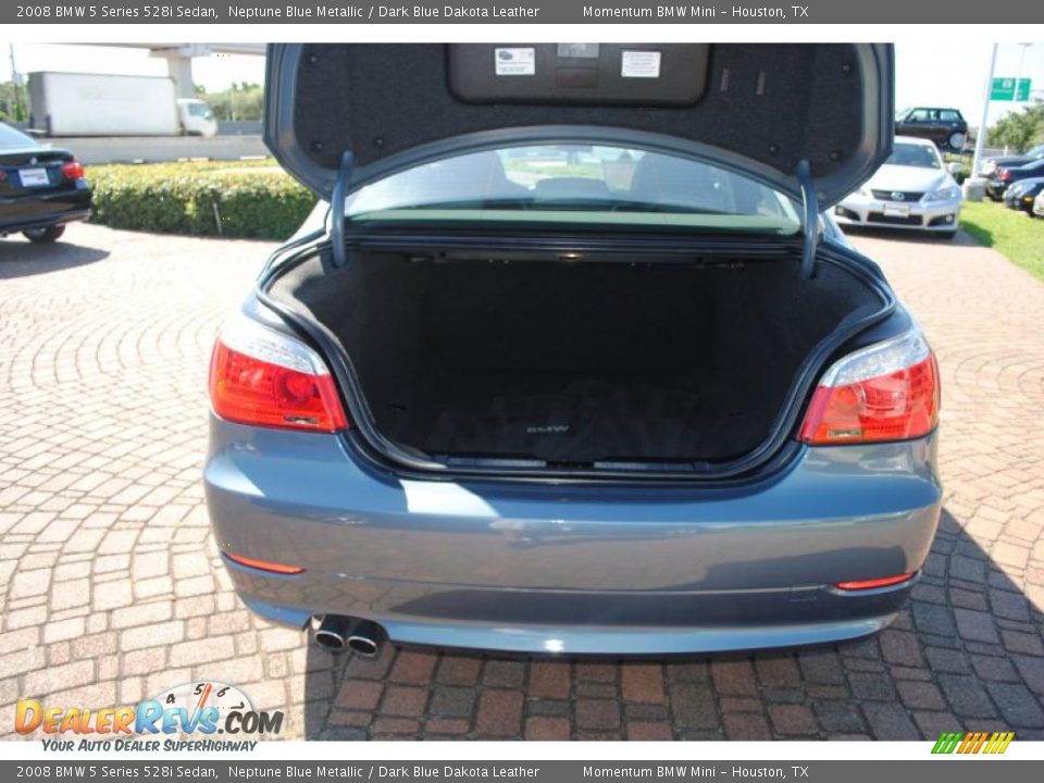 2008 BMW 5 Series 528i Sedan Neptune Blue Metallic / Dark Blue Dakota Leather Photo #11