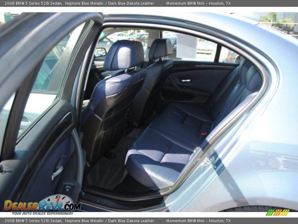 2008 BMW 5 Series 528i Sedan Neptune Blue Metallic / Dark Blue Dakota Leather Photo #12