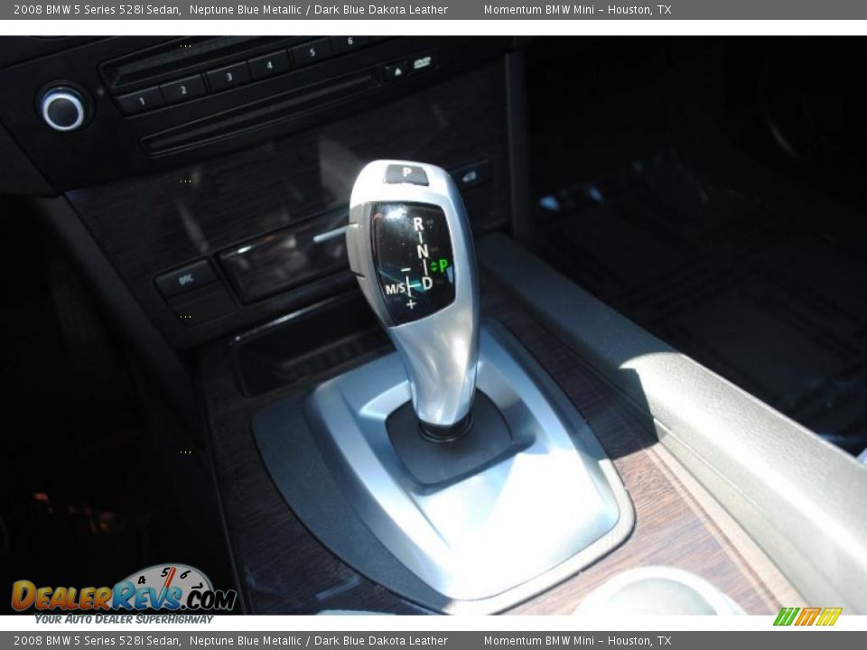2008 BMW 5 Series 528i Sedan Neptune Blue Metallic / Dark Blue Dakota Leather Photo #15