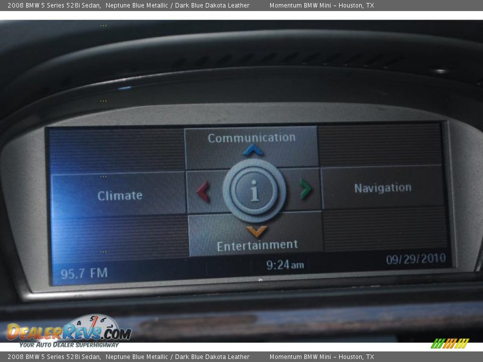 2008 BMW 5 Series 528i Sedan Neptune Blue Metallic / Dark Blue Dakota Leather Photo #16