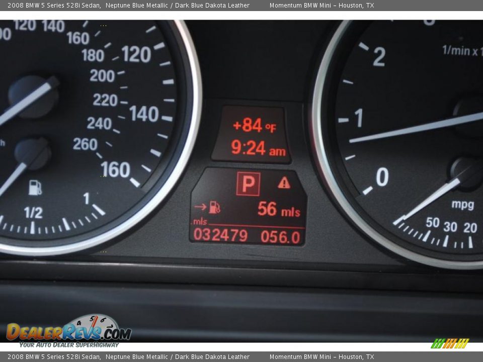 2008 BMW 5 Series 528i Sedan Neptune Blue Metallic / Dark Blue Dakota Leather Photo #17