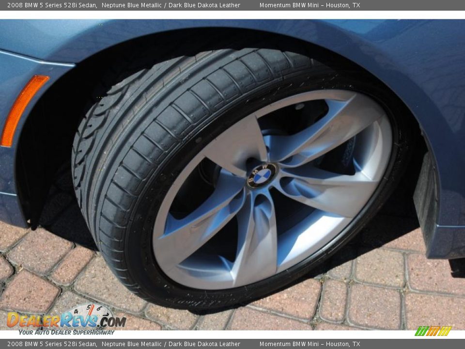 2008 BMW 5 Series 528i Sedan Neptune Blue Metallic / Dark Blue Dakota Leather Photo #18