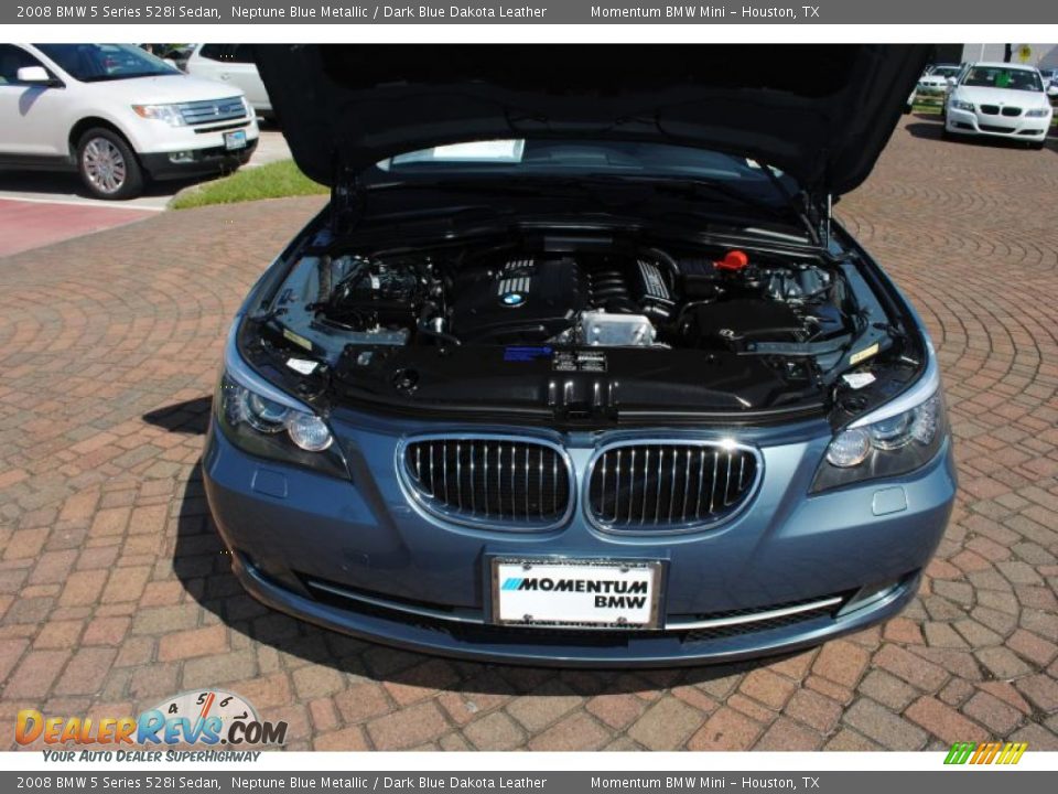 2008 BMW 5 Series 528i Sedan Neptune Blue Metallic / Dark Blue Dakota Leather Photo #19